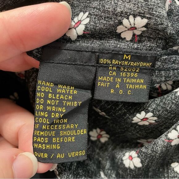 LizSport 90's Blazer Jacket Daisy Floral Print Single Button Closure Size M - Picture 9 of 10